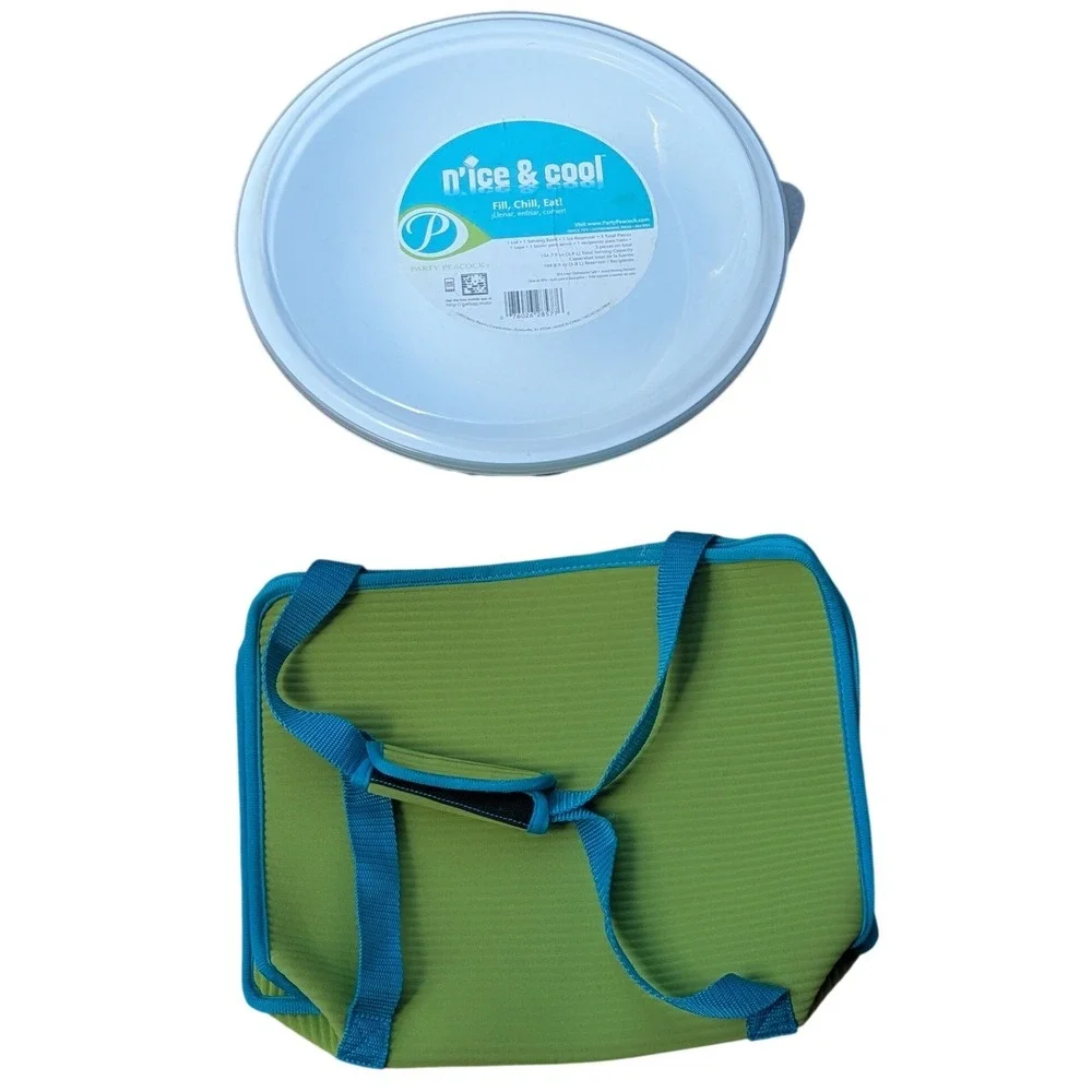Party Peacock n'ice & cool Chilled Serving Bowl Set with Insulated Carrier Bag
